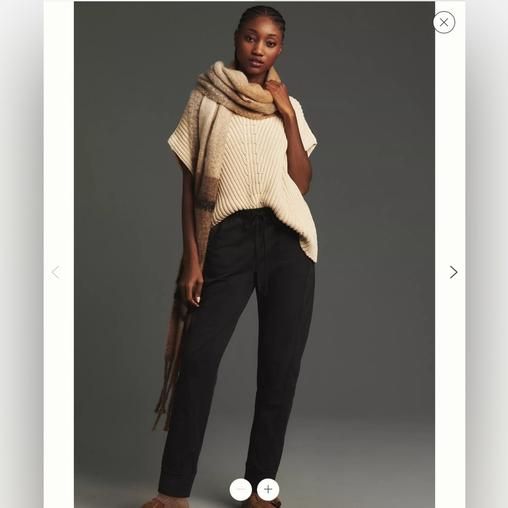Anthropologie Black Drawstring Track Pants